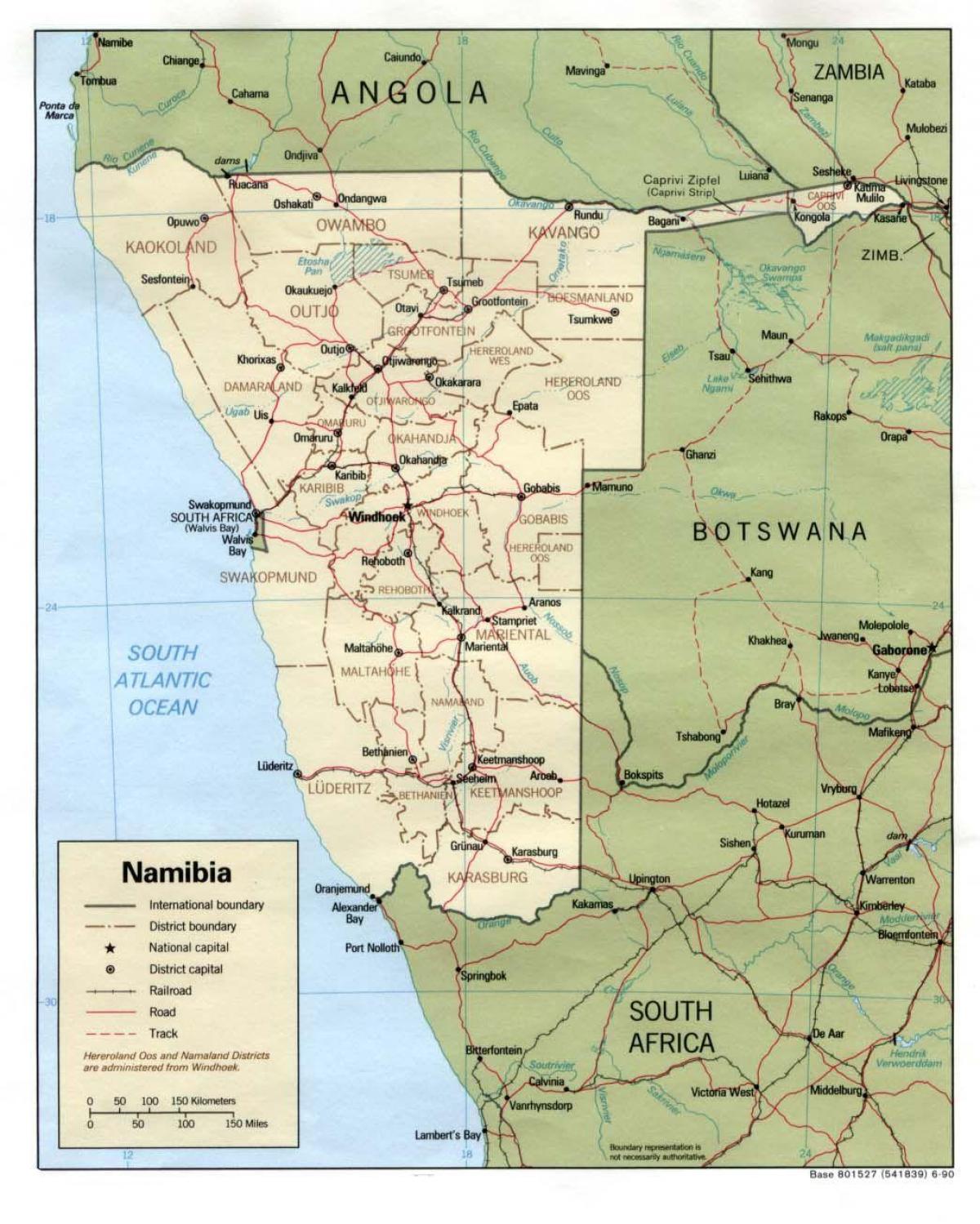 Карта на Намибия пътуване